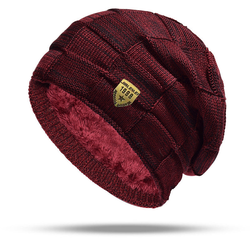 Leisure Chaud Manches Cap rembourré d'épaisseur Chapeau tricoté Pile Heap Cap