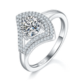 S925 Argent Sterling 1ct Anneau de Moissanite