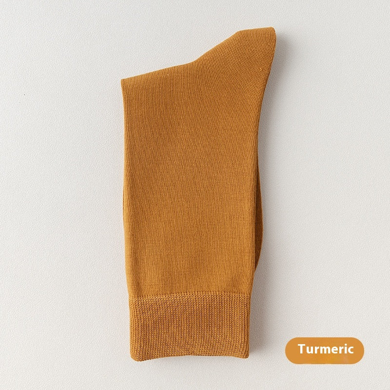 Mi-calf printemps et automne pur coton hommes d'affaires chaussettes