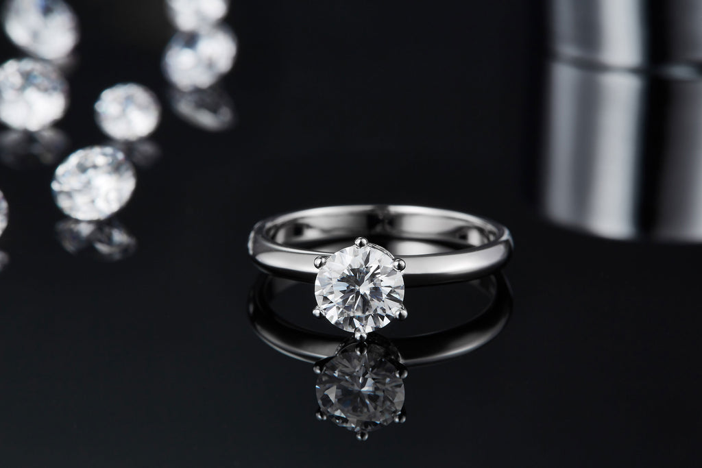 S925 Argent Sterling 1ct Moissanite bague de fiançailles