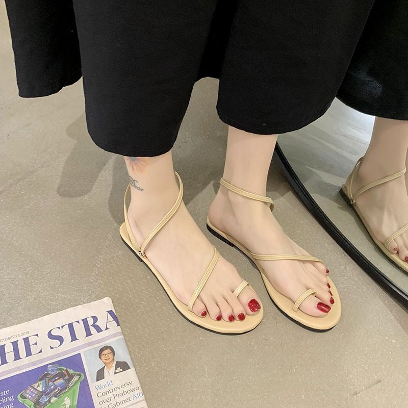 Fée à la mode-comme plage Roman-Style plat femmes Sandales