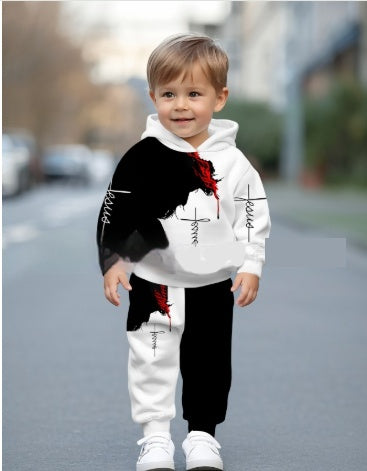 Trendy Cool Kids Casual Sports Hoodie Set