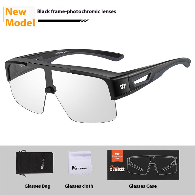 Lunettes de changement de couleur de vélo Myopia grand cadre
