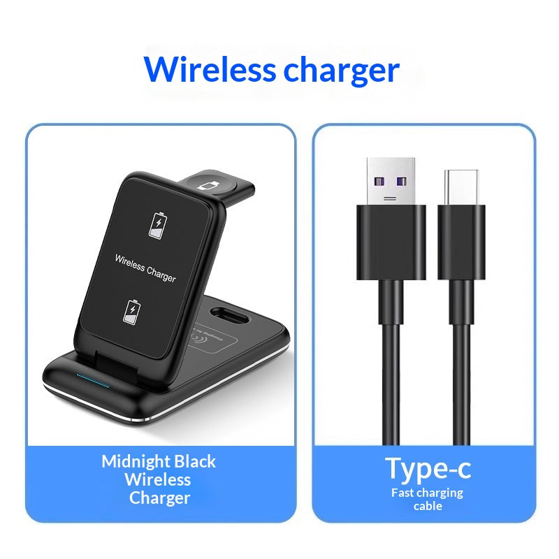 Chargeur de base magnétique sans fil de trois en un