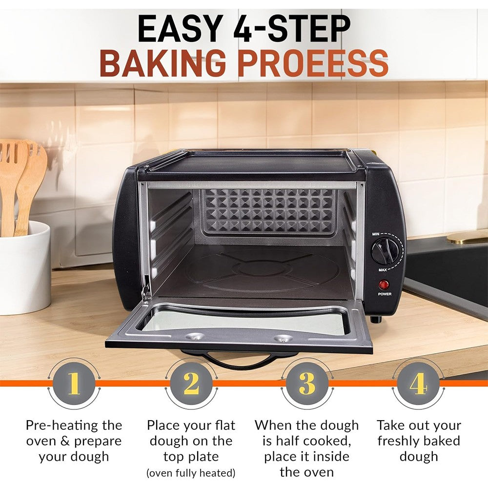 2100W Mini Four Chapati Roti Lahmacun Manakish Pizza Naan Bread Maker UK