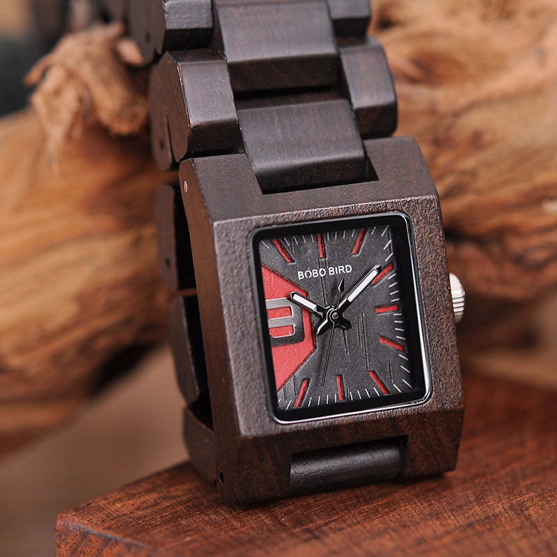 S02 Montre Quartz de décoration en bois