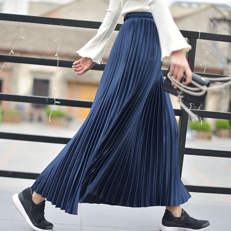 Jupe plissée Jupe Printemps et Été High Waist Mode rétro