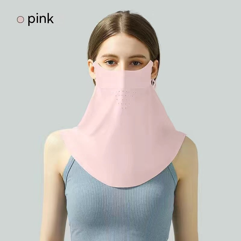 Facekini Masque plein visage écran solaire Respirant mince soie glacée