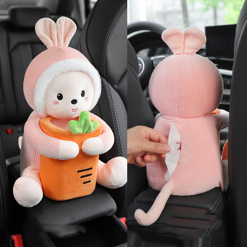 Boîte de tissu de voiture créative Corbeille peut deux-en-un Cute Armrest Box Pumping Paper Box