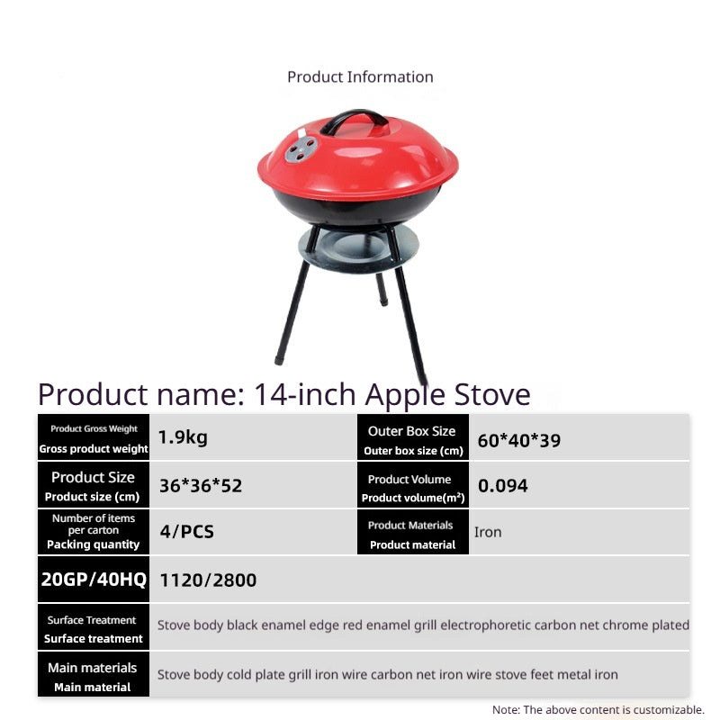 Portable Barbecue Grill pour camping en plein air et Patios
