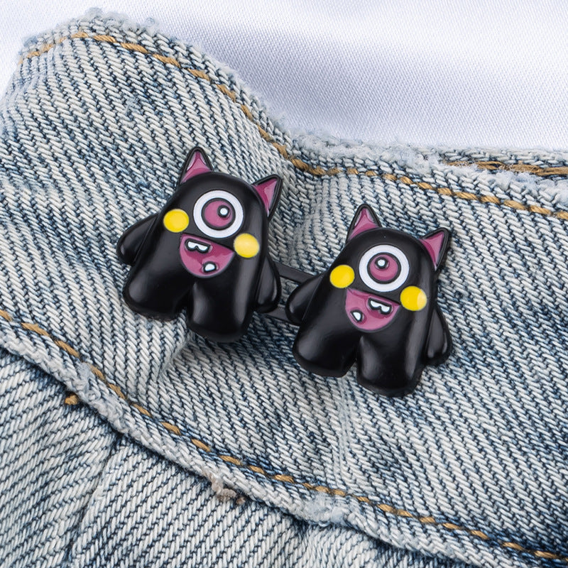 Un-yeux petit monstre taille boucle-rose-alliage-1 paire