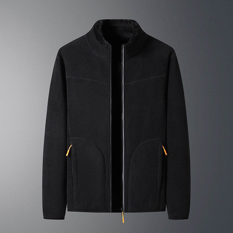 Veste polaire à deux faces en velours de corail à deux faces en polaire de style cachemire