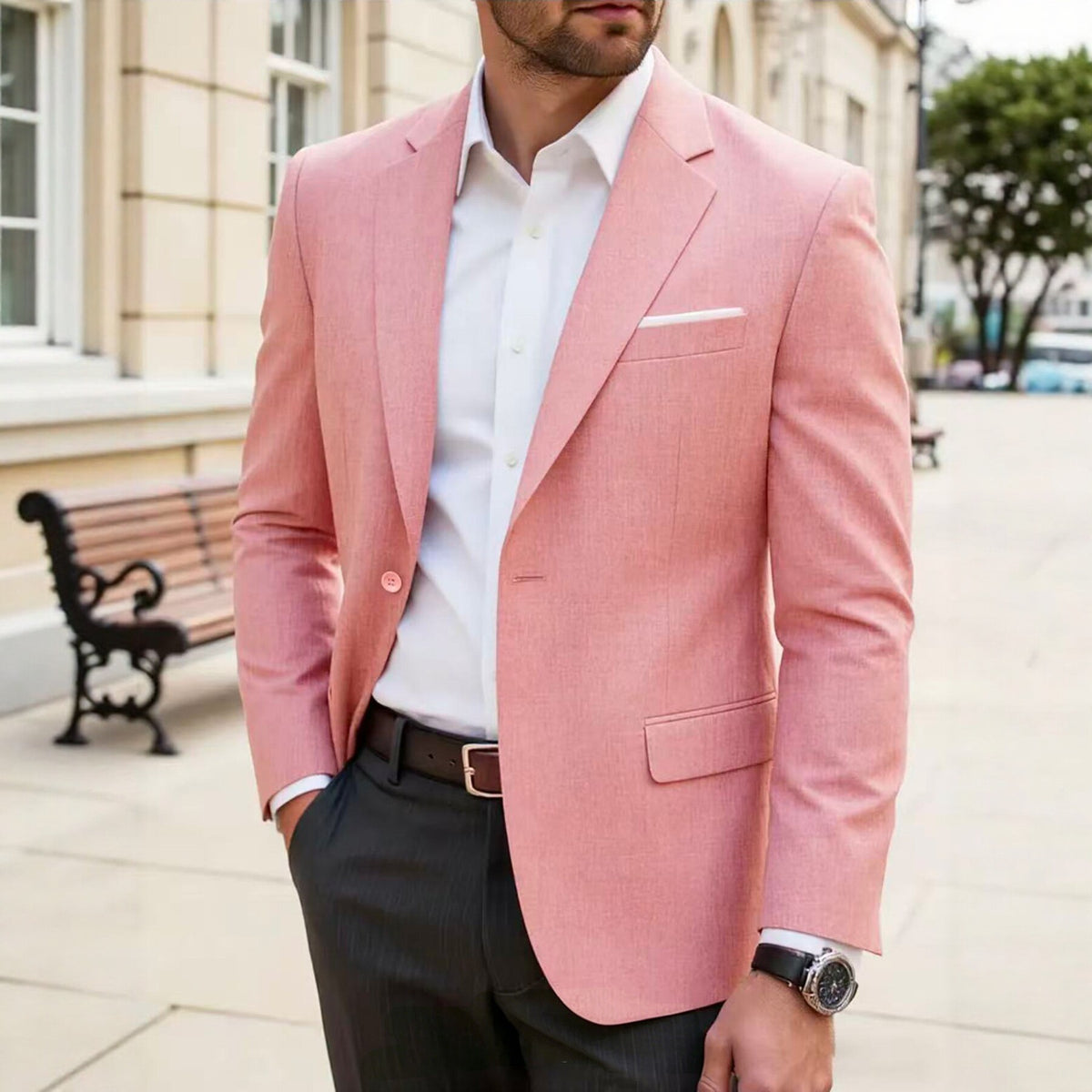 Veste à taille unique pour hommes casual Blazer