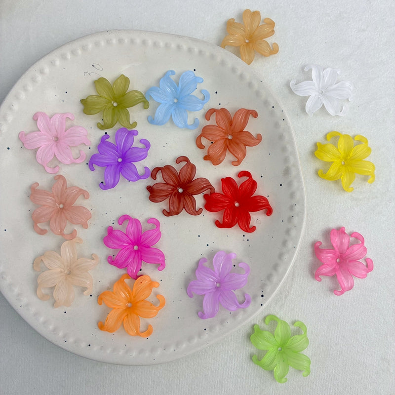 Matte Acrylic Curled Petal Iris Charms