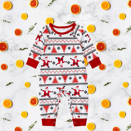 Cou rond à manches longues imprimé pyjama pour parent-enfant de Noël
