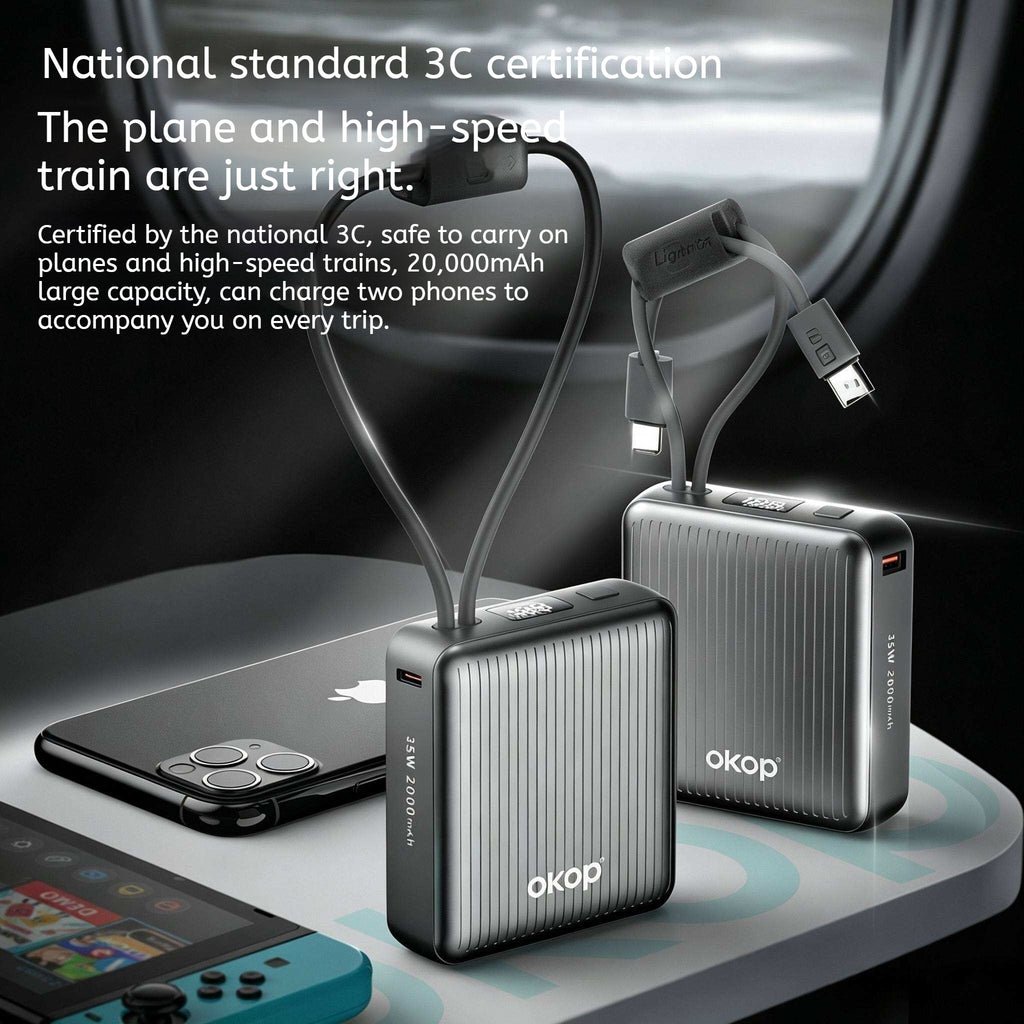 KP-724 20000mAh Banque de puissance haute capacité avec affichage numérique charge rapide 3C certifié F