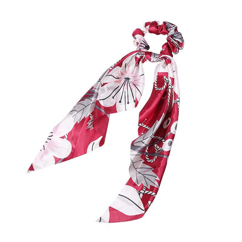 Fashion Long Streamer Imprimé Tissu Tie Accessoire Cheveux Pour Poneytail Tie-up Cheveux Top Cuft