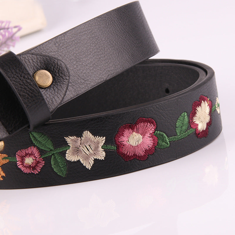Décoration de fleurs brodées Ceinture Femme Vintage