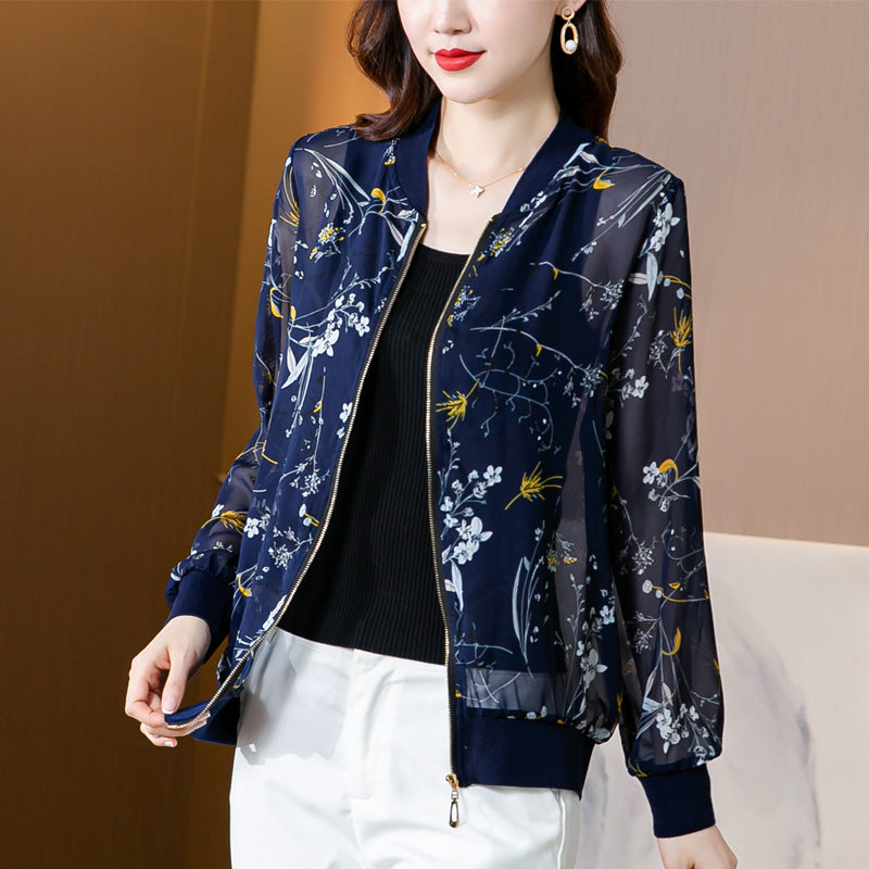 Manteau Zip-up Veste de baseball légère Femmes Vêtements de dessus