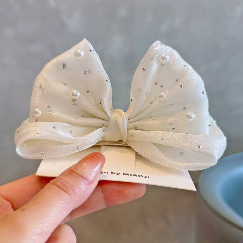 SpringSummer Kids Clip cheveux avec trois dimensions Pearl Big Bow