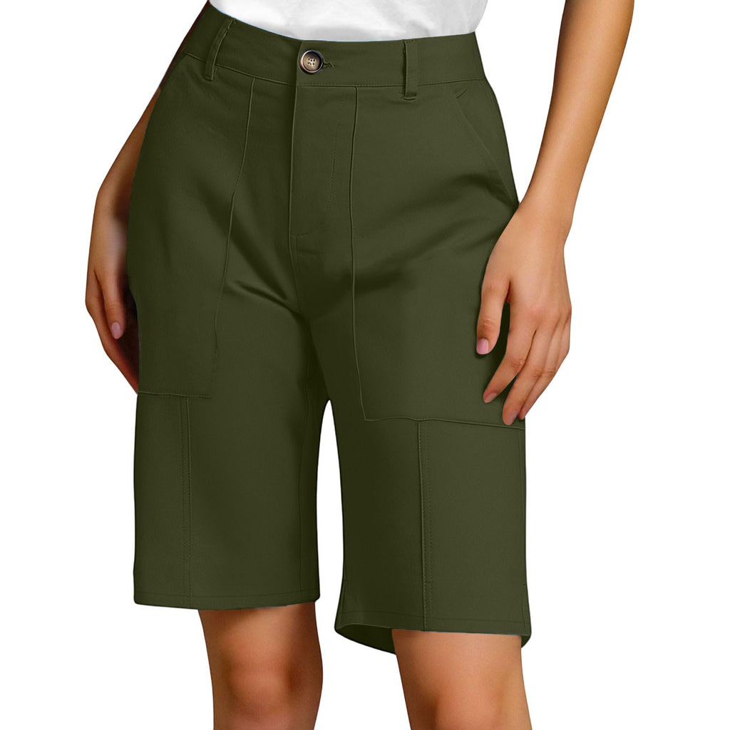 Été Femmes en plein air léger respirant Vêtements de travail Longueur moyenne droite Couleur solide Fiv