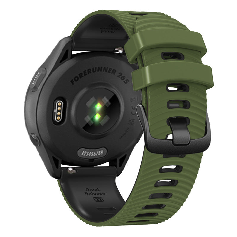 Universal 22mm Water Ripple Road Bracelet en silicone bicolore