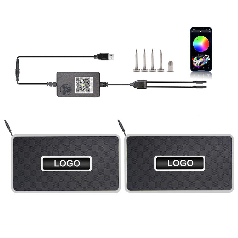 Tapis de voiture Ambiance Light Led Voiture lumière décorative Bluetooth RGB Foot Sound Control Rhyt