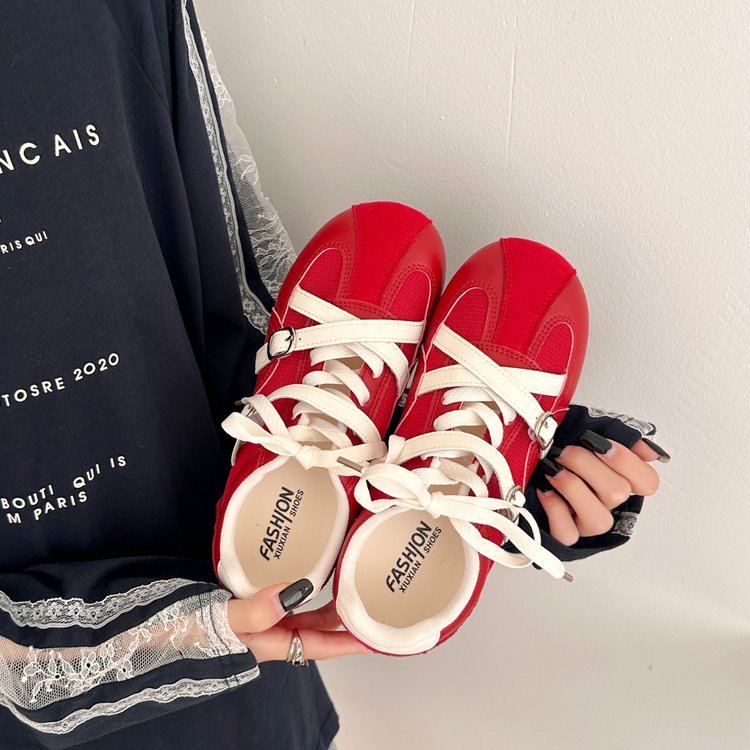 Retro Versatile Épaisseur Soled High Rise Chaussures Allemandes de Formation Pour Femmes