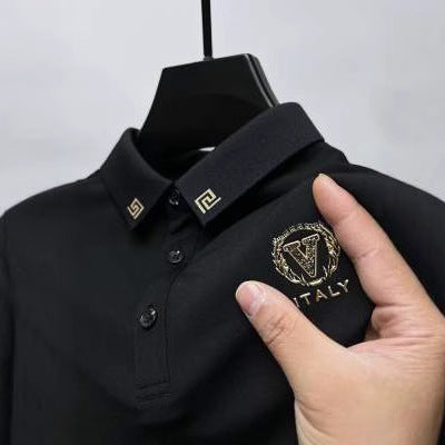 Lapel T-shirt manches courtes Polo polyvalent Hommes