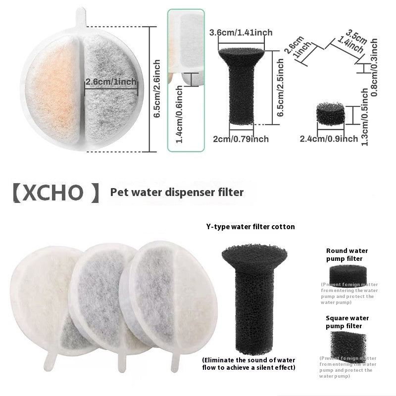 Filtre de distributeur d'eau pour animaux de compagnie Coconut Shell Carbon activé