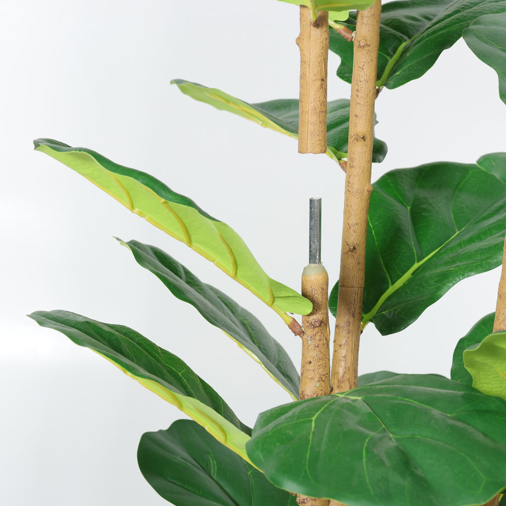 5.2FT Figuier artificiel de feuille avec pot blanc décoratif