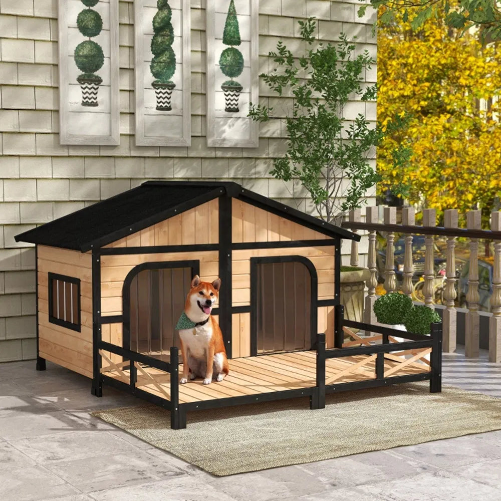 Maison de chien- Bois naturel