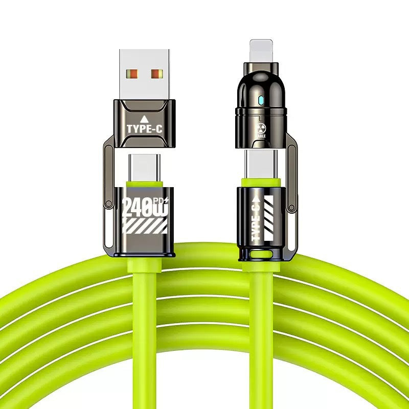 Double câble de données de type C 240W quatre en un