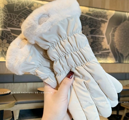 Warm Gloves-Beige-1 Bear Pair