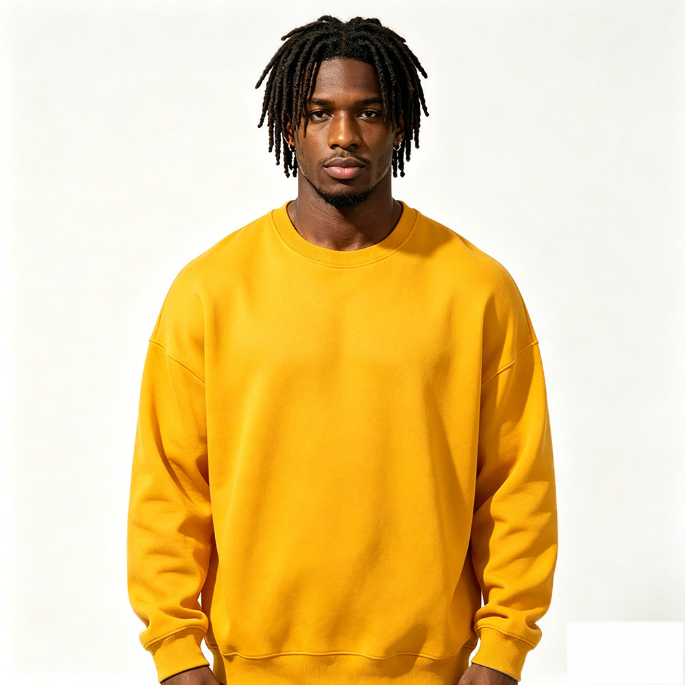 Veste de sweat-shirt à col d'équipage extra épais doublée de polaire