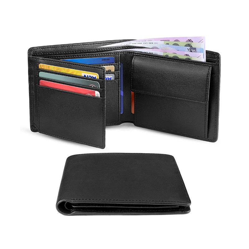 Portefeuille en cuir de vache court pour hommes