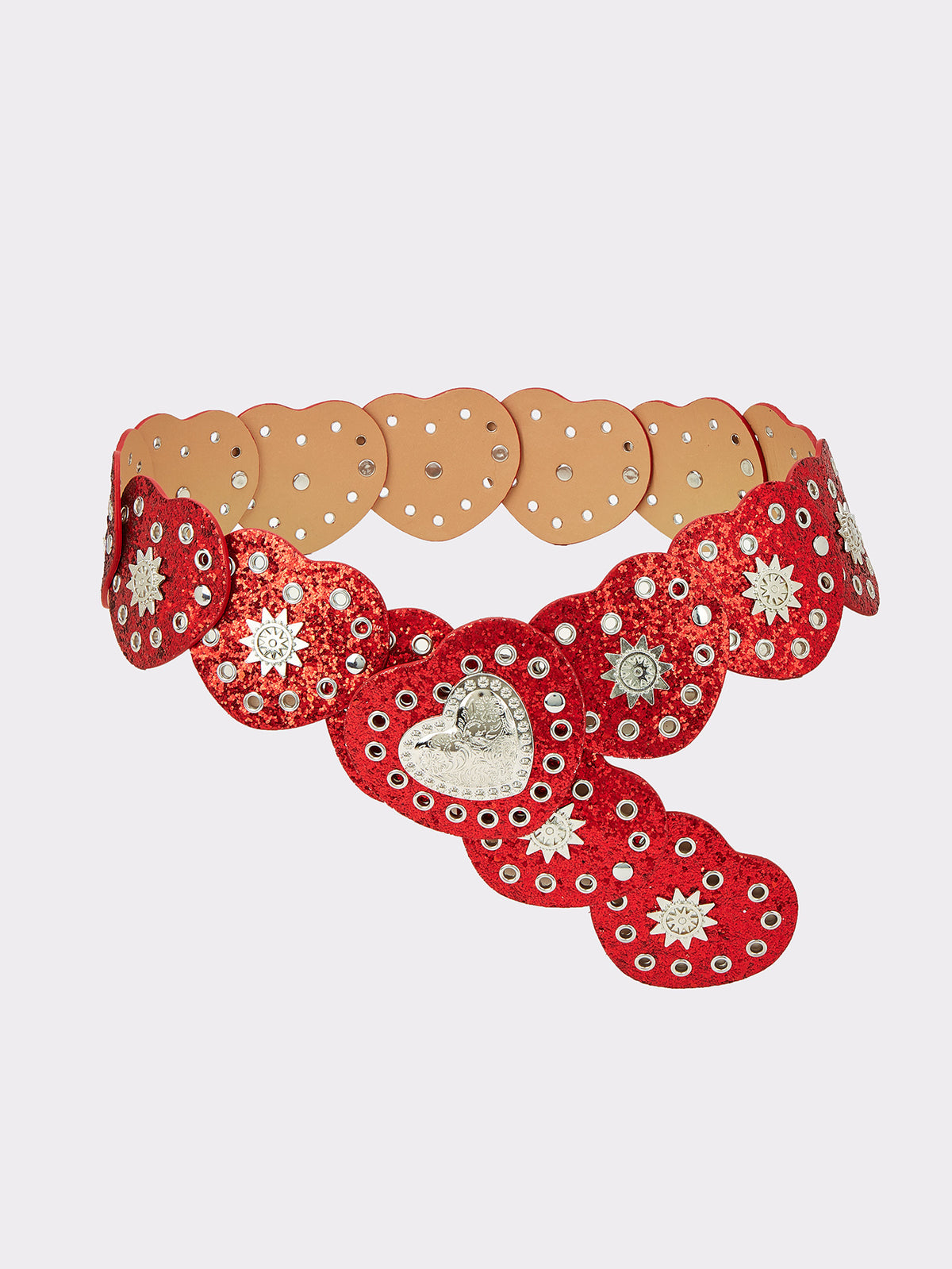 Ceinture en forme de coeur brillant