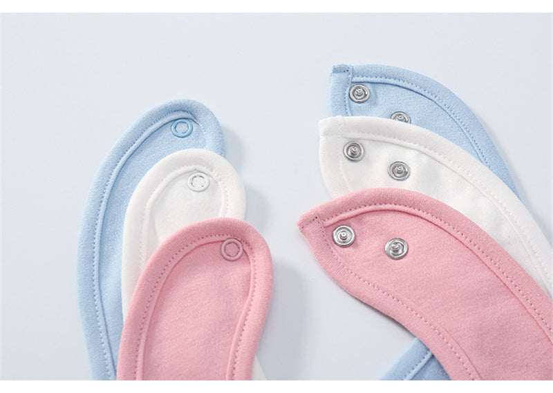 Bébé Produits Coton Bib de couleur solide avec boucle cachée Serviette Salive Multi-couleur En option