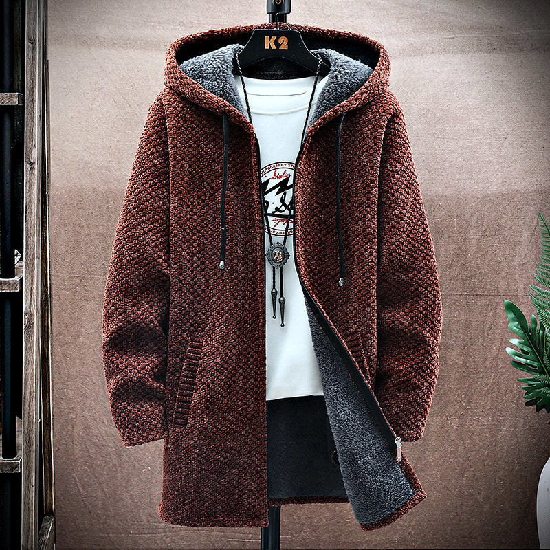 Men's Mid-Length Knitted Cardigan Coat Casual et polyvalent