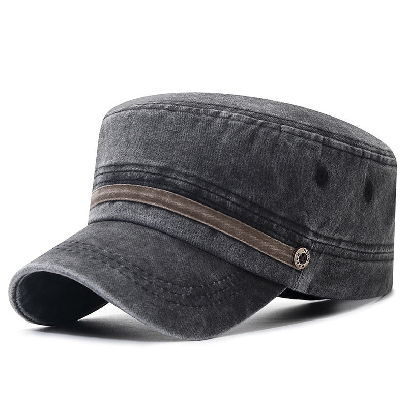 Chapeau de la Couronne plat lavé Respirant Protection solaire Casquette extérieure pour hommes