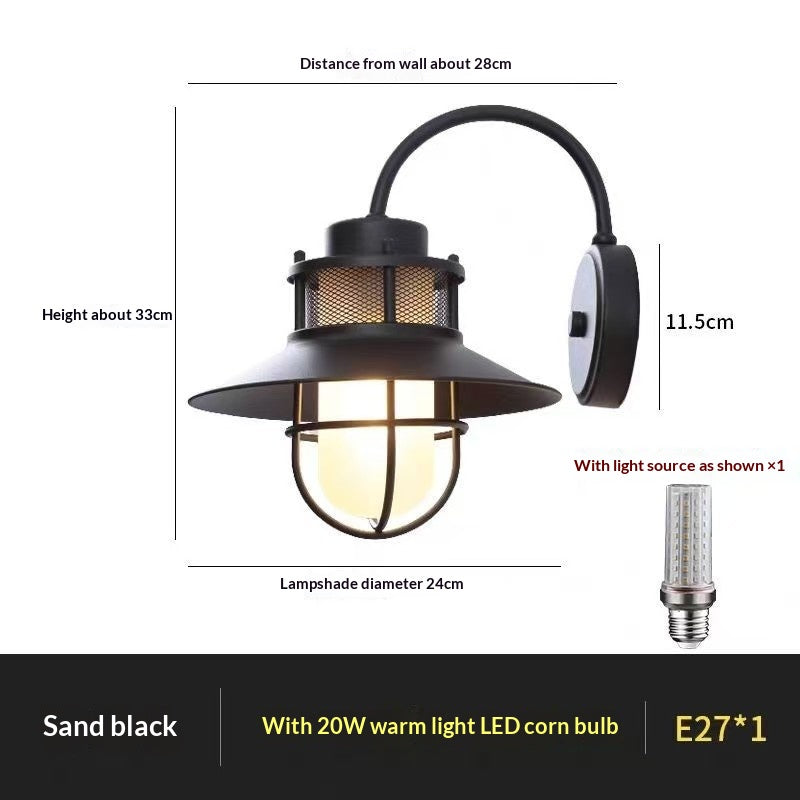 Américain style minimaliste extérieur étanche Et lampe murale vintage résistant à la rouille