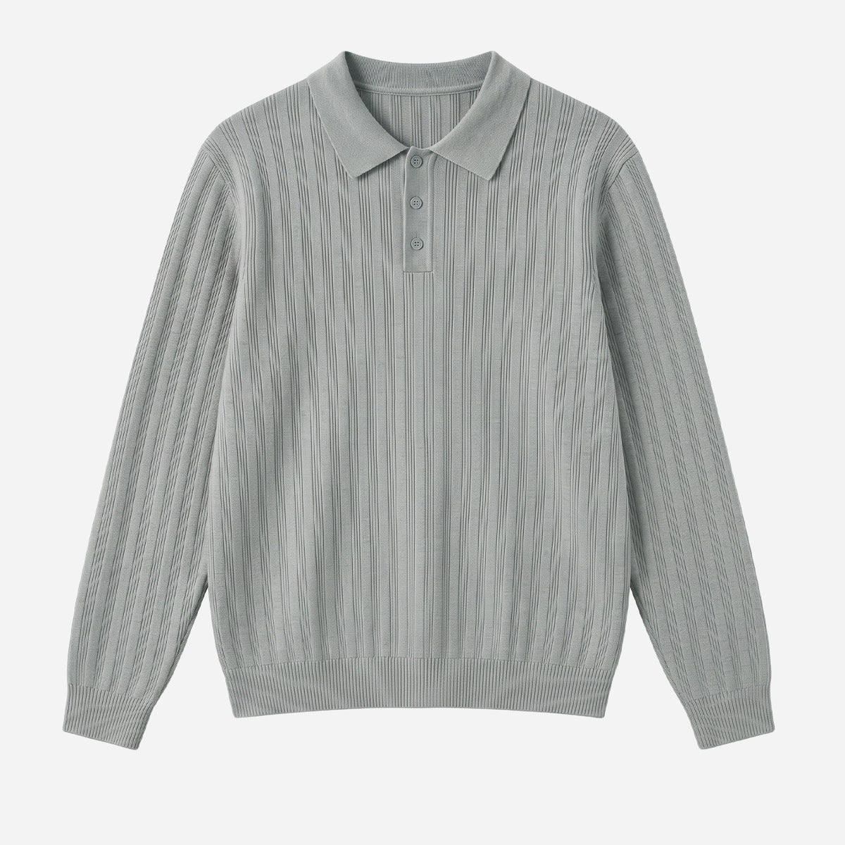 Texturé Hommes Tweater Polo Chemise Old-money Style Relaxed Fit