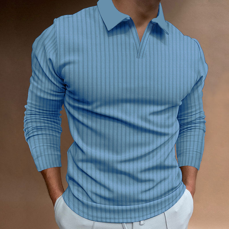 Solid Color Fitness Business Casual Lapels manches longues hommes