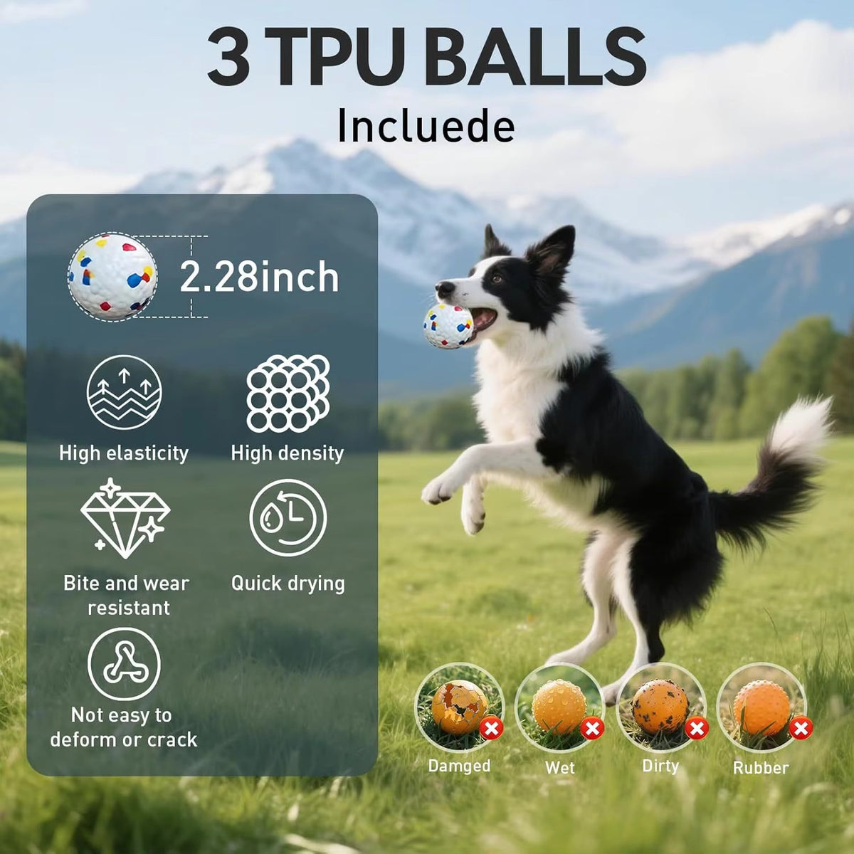 Lanceur automatique de balle de chien avec 3 boules Jeu interactif de lancer de balle de chien