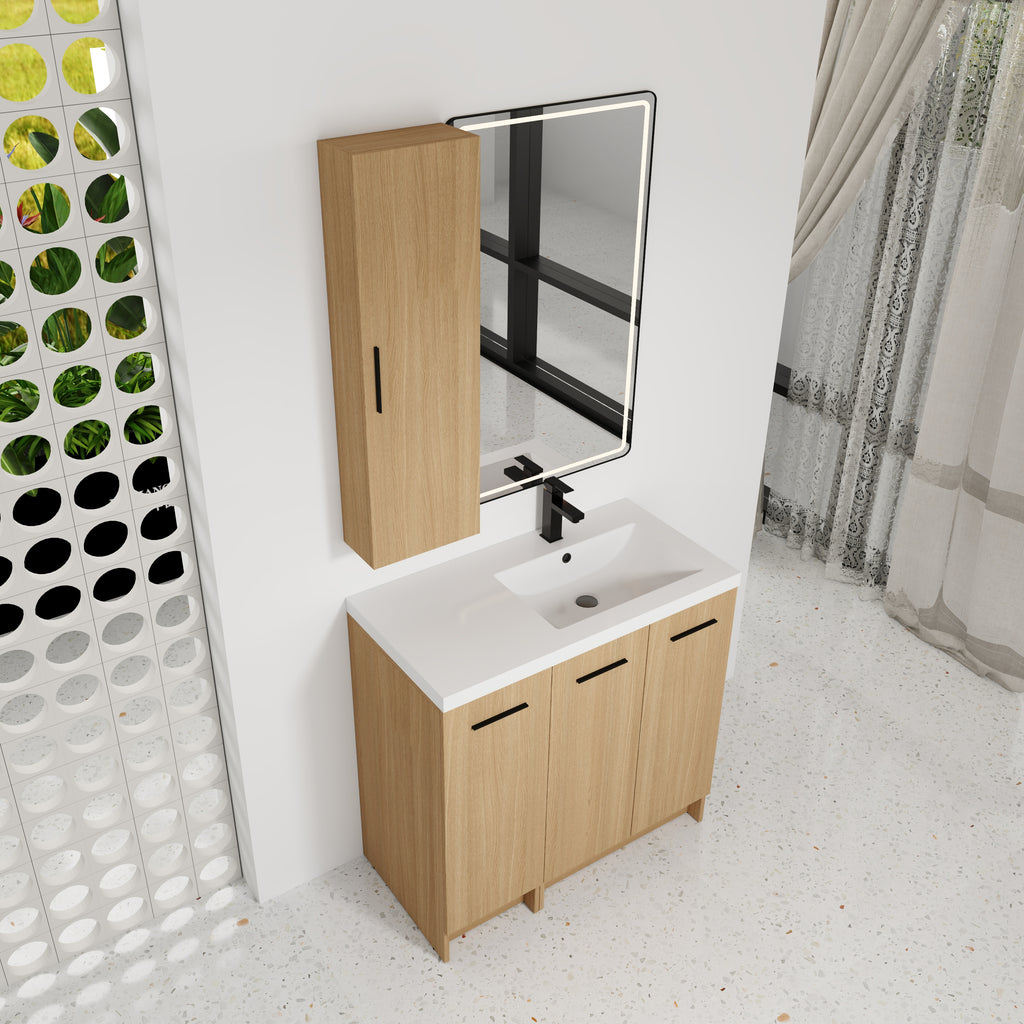 36" Vanité de salle de bain autonome avec armoire en tissu