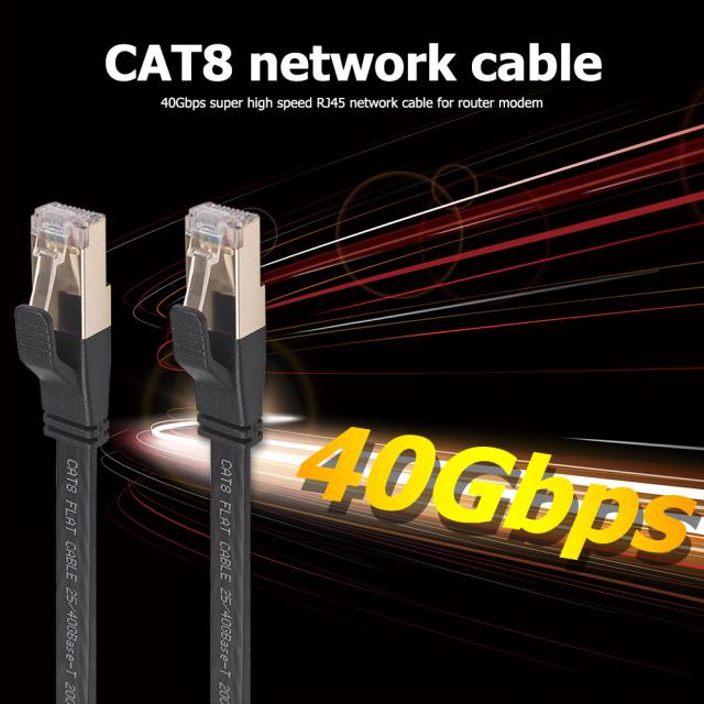 Câble Ethernet 40Gbps Cat8 SFTP LAN Patch Cord avec Gold Pla