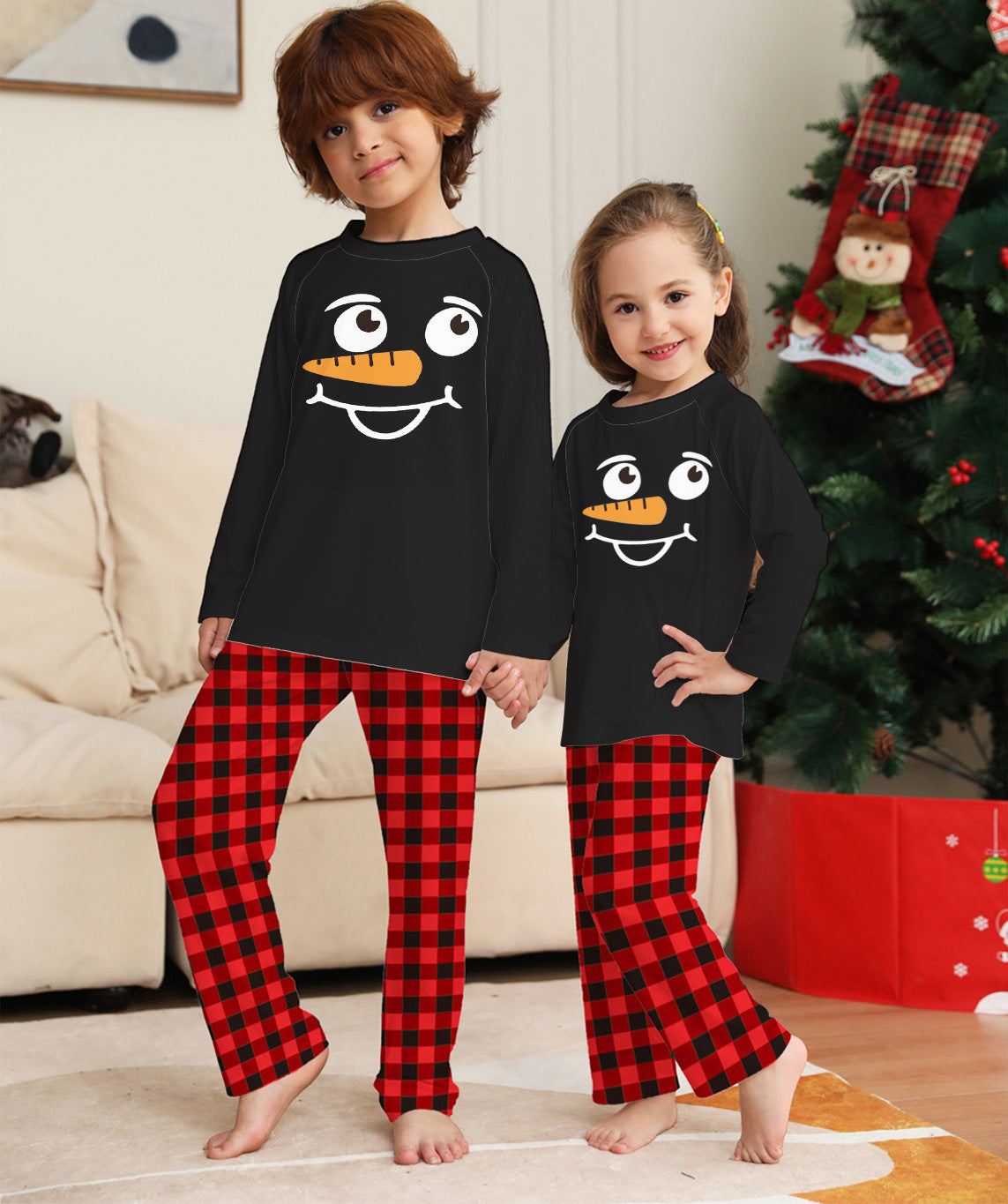Vérification de la caricature Christmas Parent Child Print