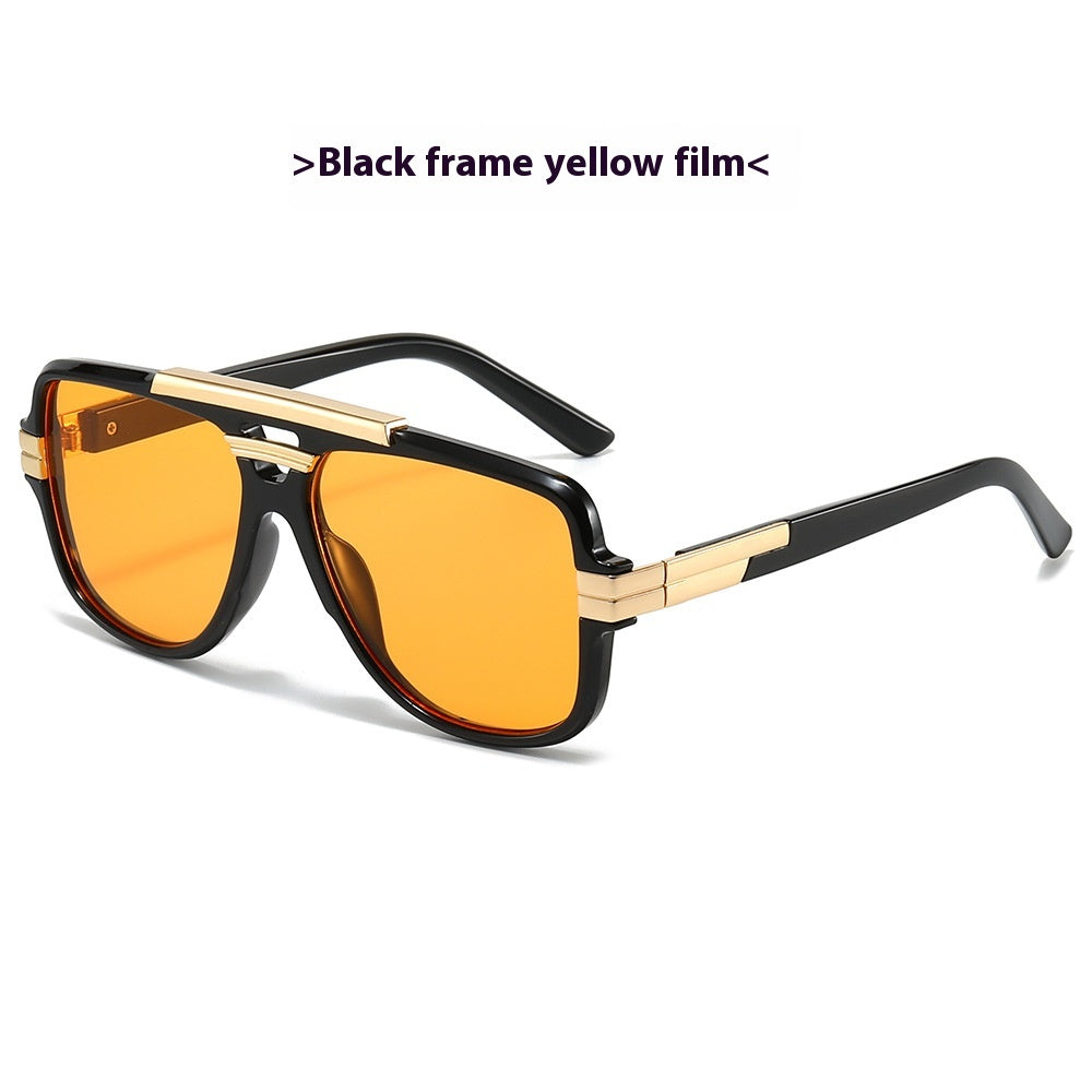 Lunettes de soleil carrées rétro de mode en métal