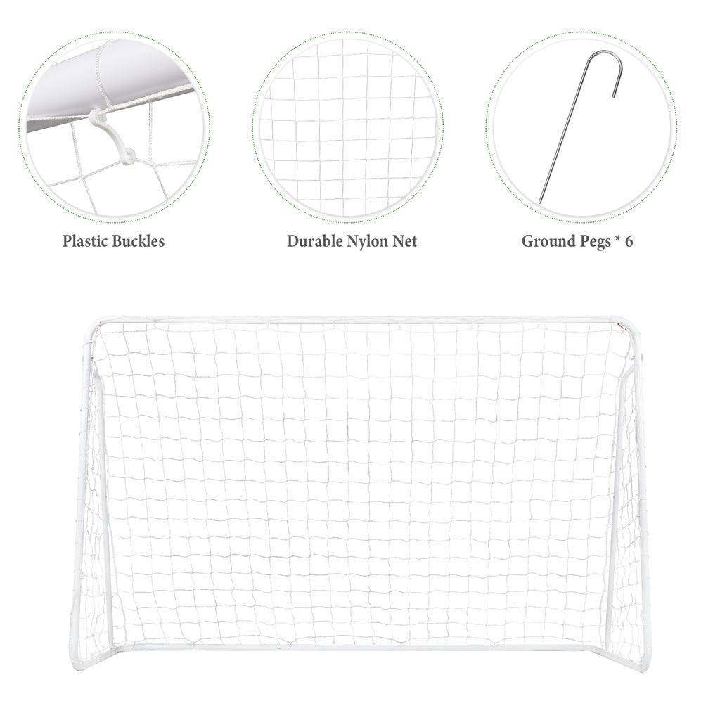 8X5ft Soccer Goal Training Set avec Net Buckles Ground Nail Football Sports pour adolescents et publicité