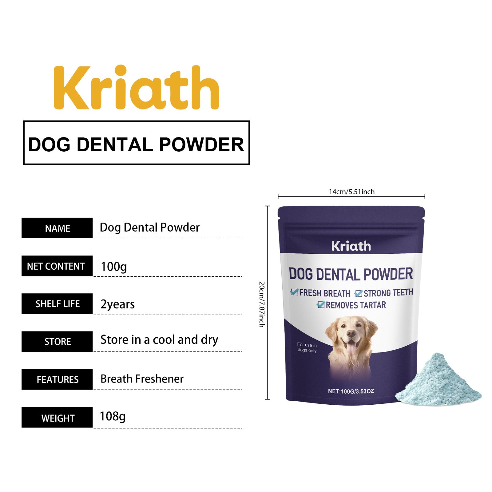 Poudre de fraicheur spécifique au chien
